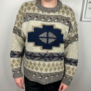 Vintage Paris Sport Club Knit Crewneck Sweater L
